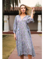 Dolma Mylah Midi Dress Olive & Navy