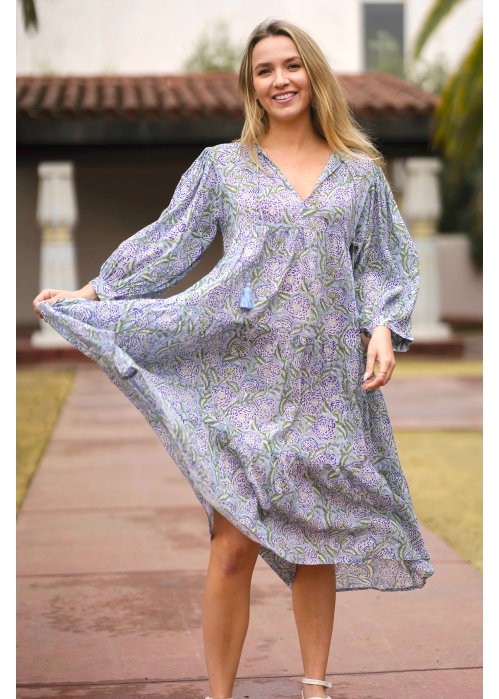 Dolma Mylah Midi Dress Olive & Navy