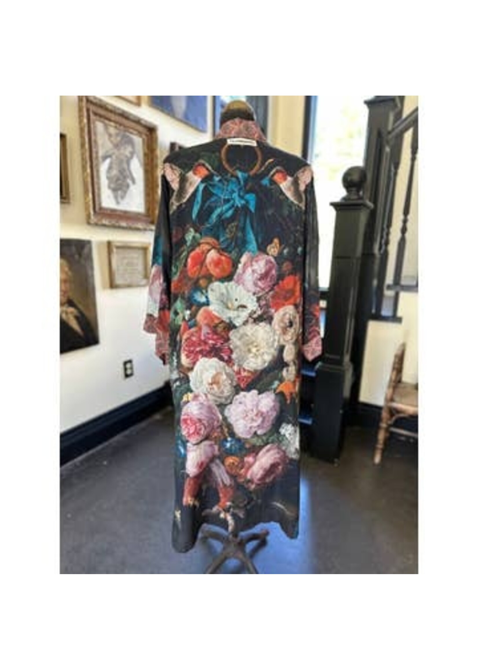 Market Of Stars Flight of Fancy Opera Duster Bamboo Kimono Robe Hummingbird