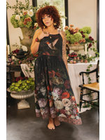 Market of Stars Flight of Fancy Floral Bamboo Slip Dress with Hummingbirds