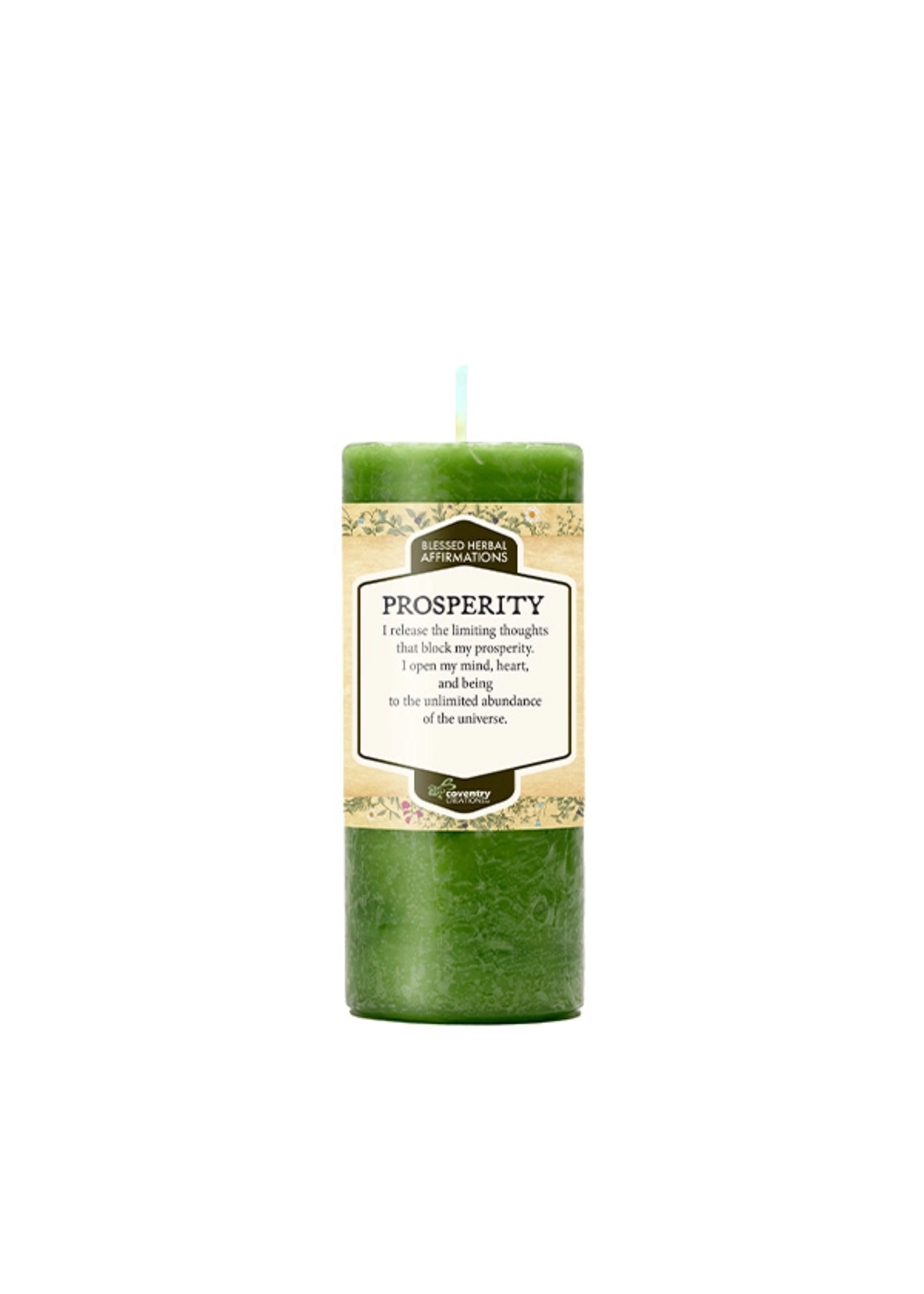 Candle Blessed Herbal Affirmations Prosperity