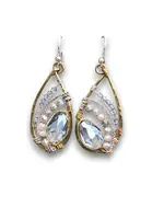 ABAM Earrings SS Rock Solid Crystal Drop w/Moonstone