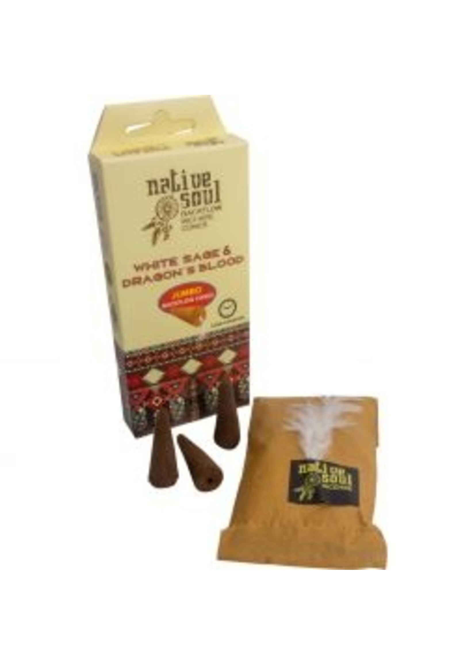 Native Soul Incense White Sage & Dragon's Blood Backflow Cone