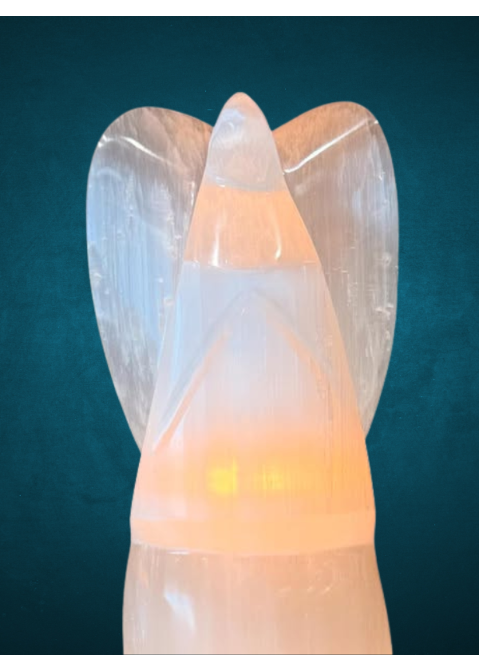 Selenite Angel Lamp – A Divine Beacon of Light