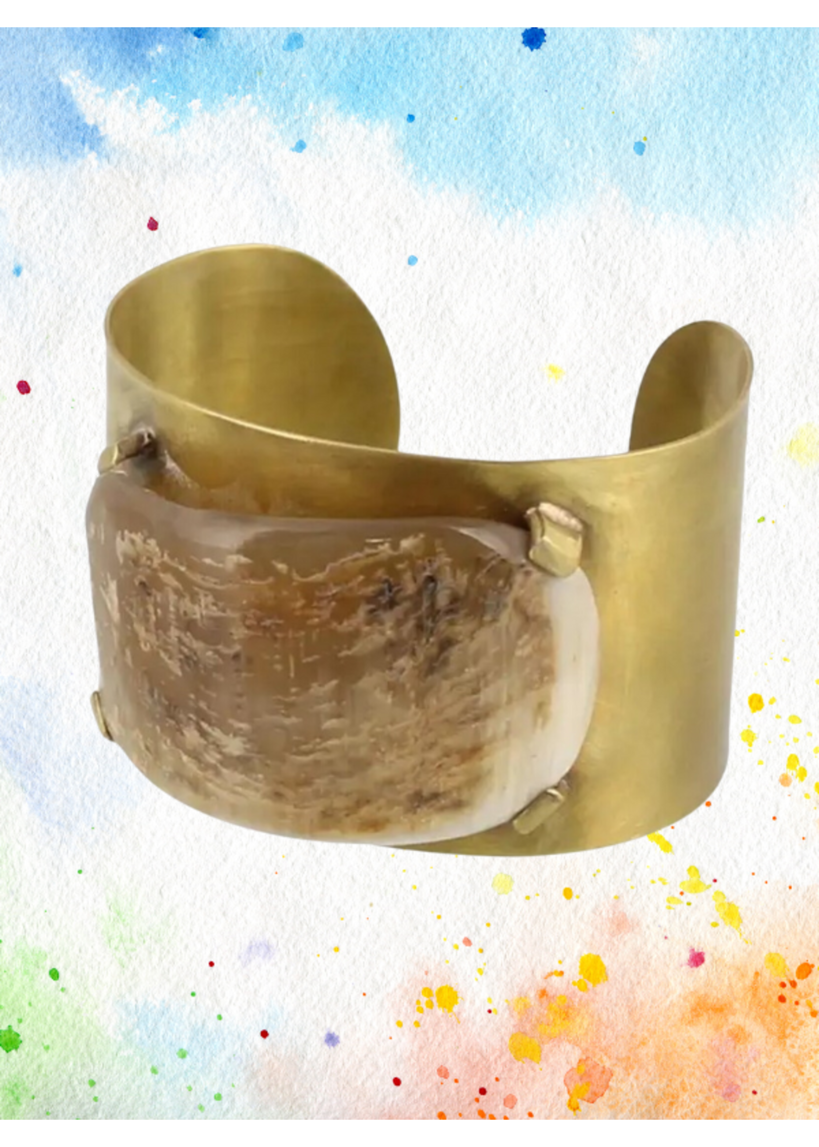 HomArt Wide Brass Cuff Light Horn