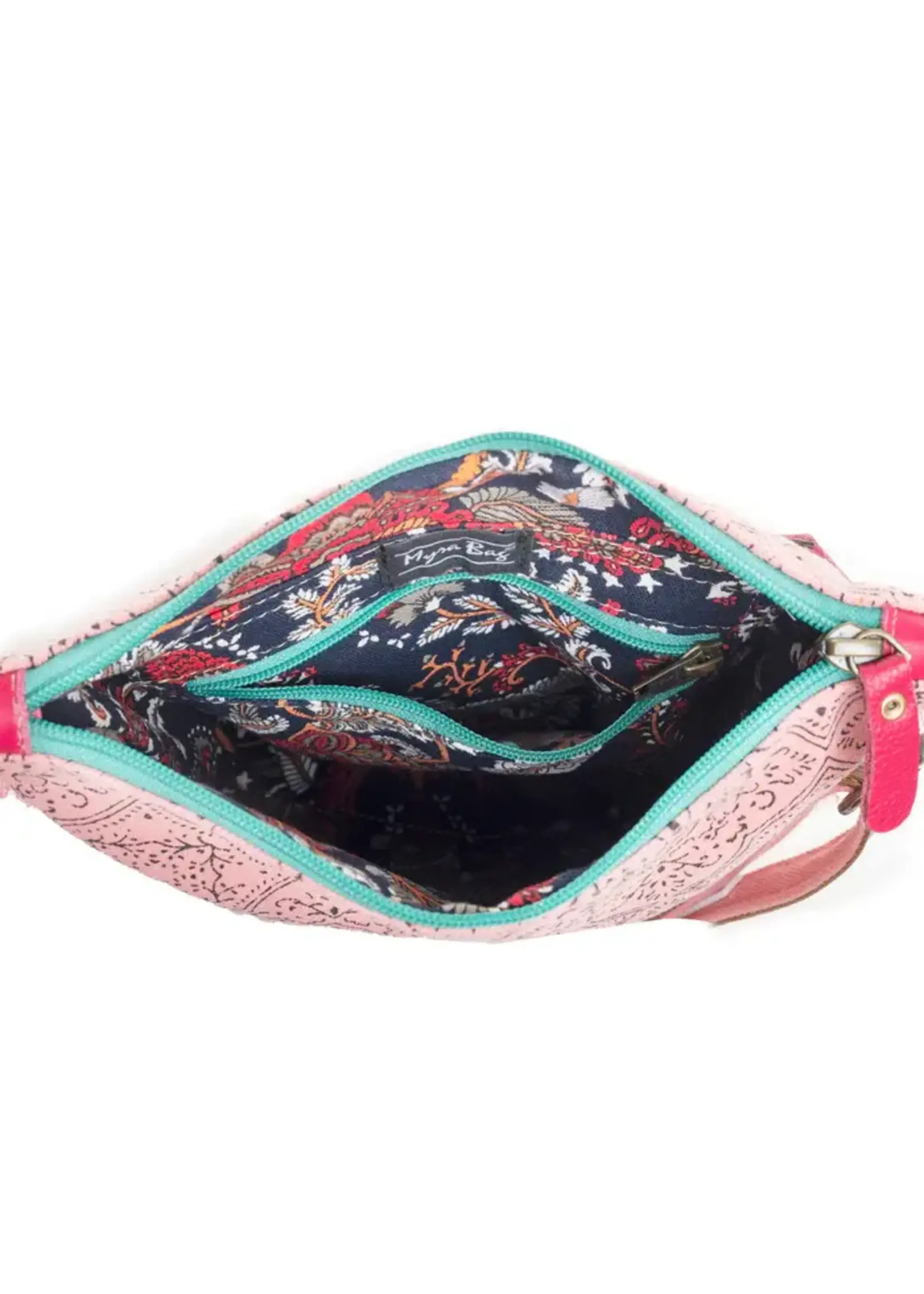 Myra Bag Triple Fork Ranch Cross Body Bag in Rose