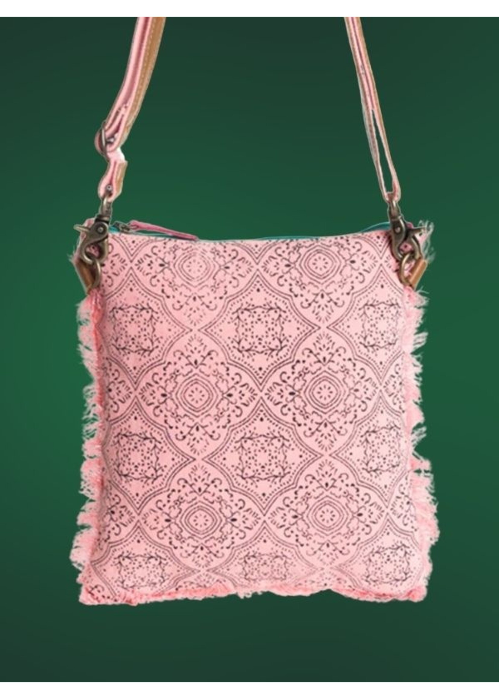 Myra Bag Triple Fork Ranch Cross Body Bag in Rose