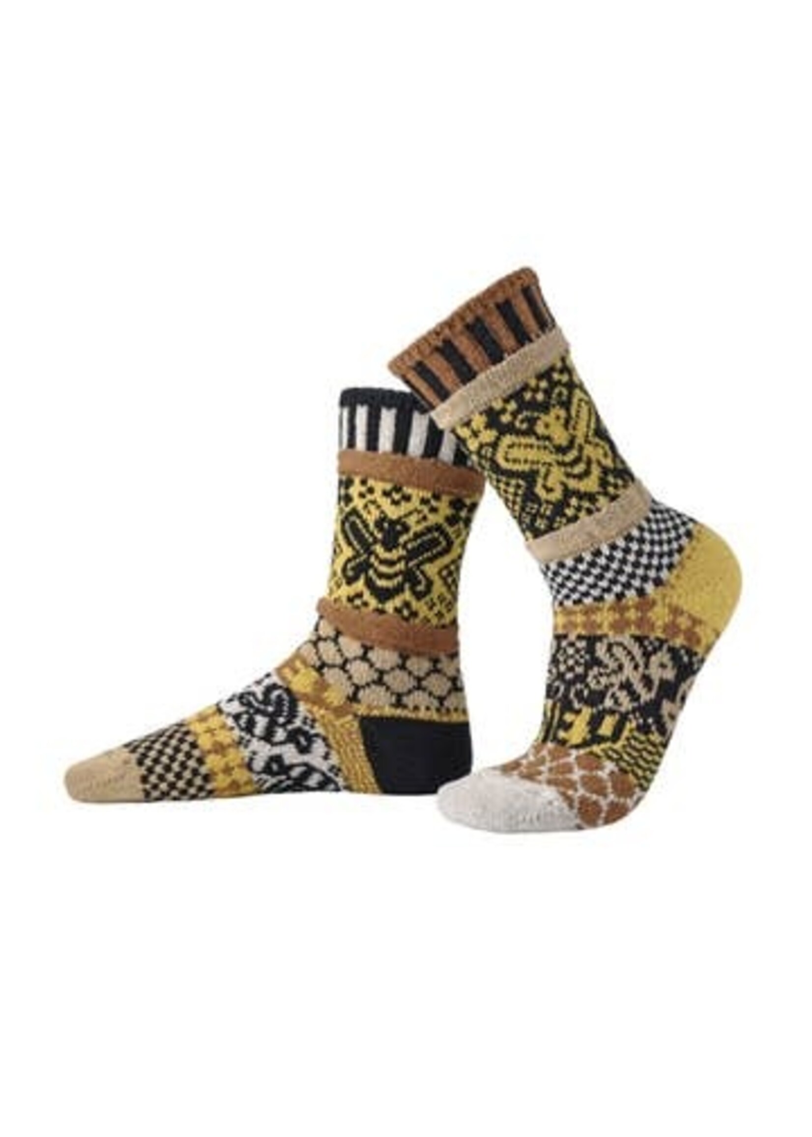 Solmate Socks Honey Bee Adult Crew MD