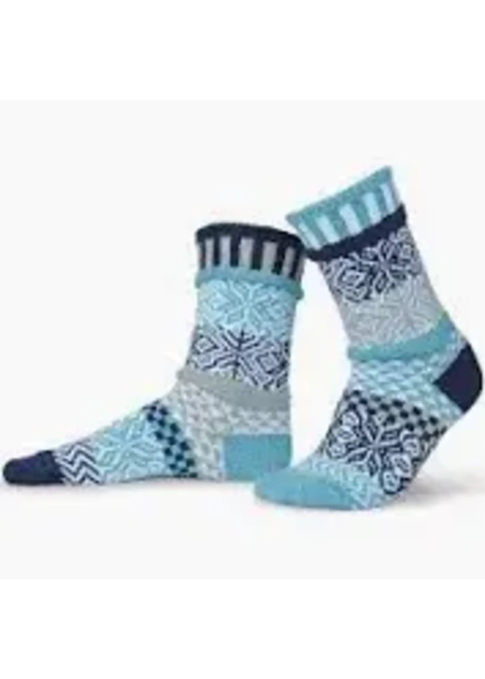 Solmate Socks Snowfall Adult Crew Large