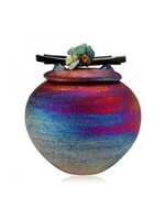 Raku Dreamcatcher Jar W/ Assorted Lid Design 3"