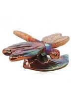 Raku Hand Made Dragonfly With Magnet 2 Piece Set