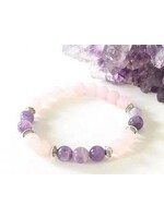 Bracelet 8mm Amethyst & Rose Quartz