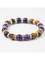 Bracelet Tiger Eye Amethyst 10mm