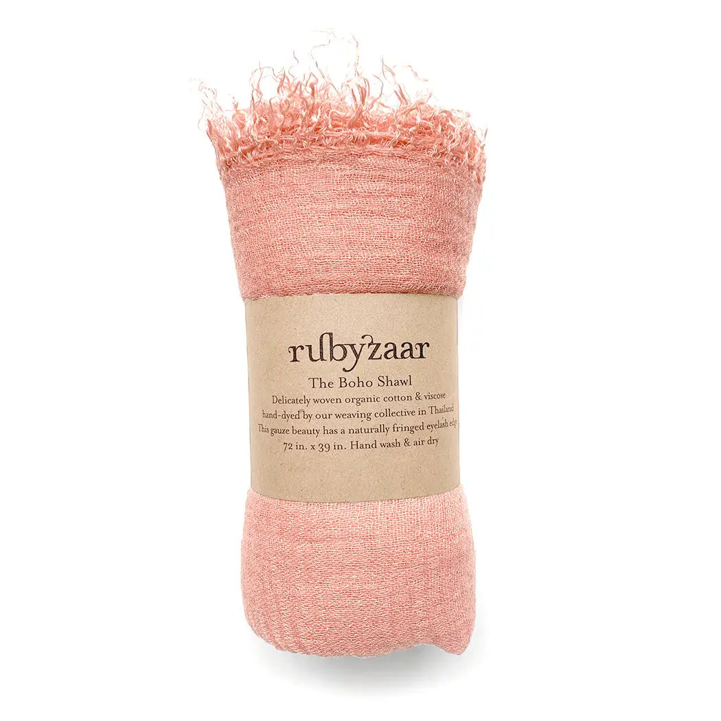 Rubyzaar Boho Scarf Peach - Elysian Fields