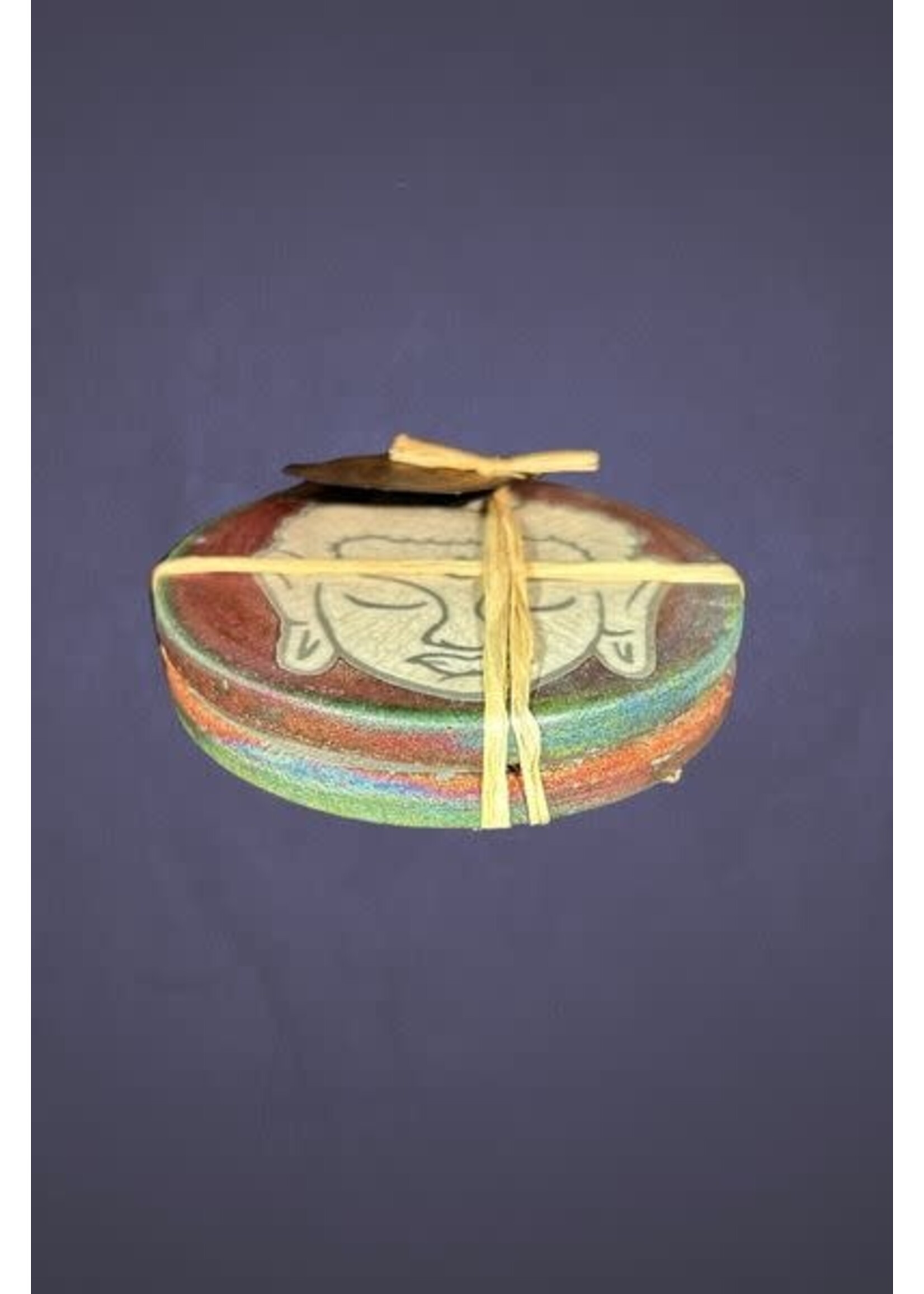 Raku Coasters Buddha 2pk