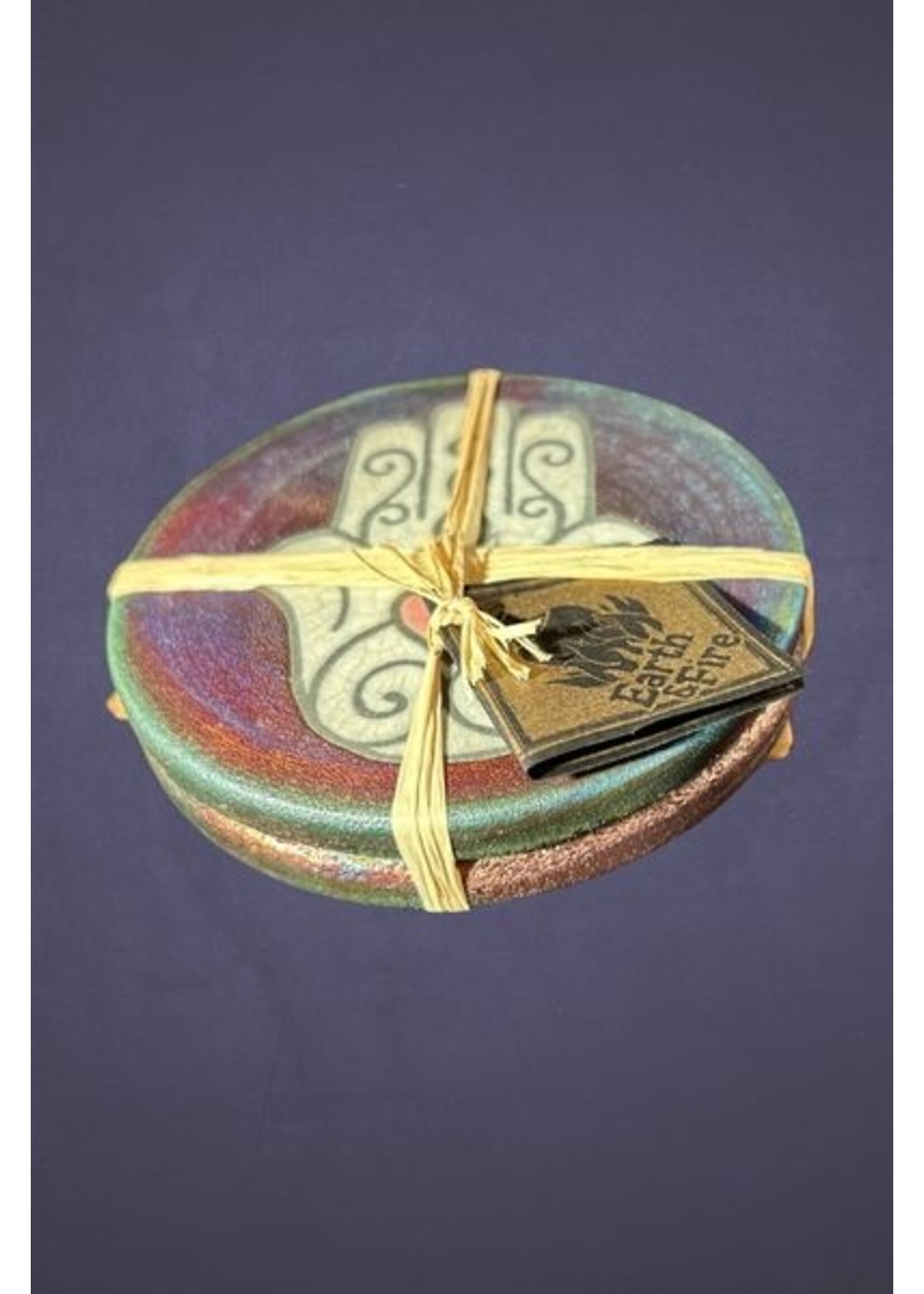 Raku Coasters Hamsa 2pk