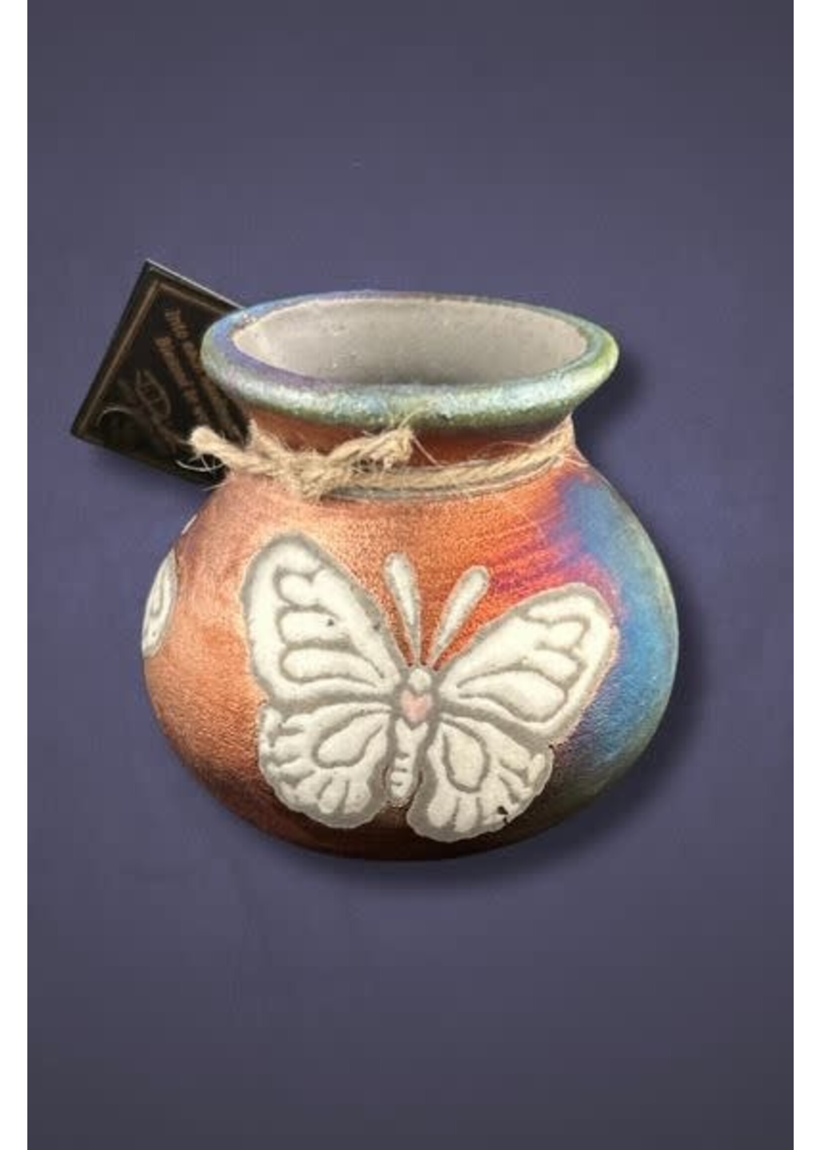 Raku Pottery Large Silhouette Vase Butterfly