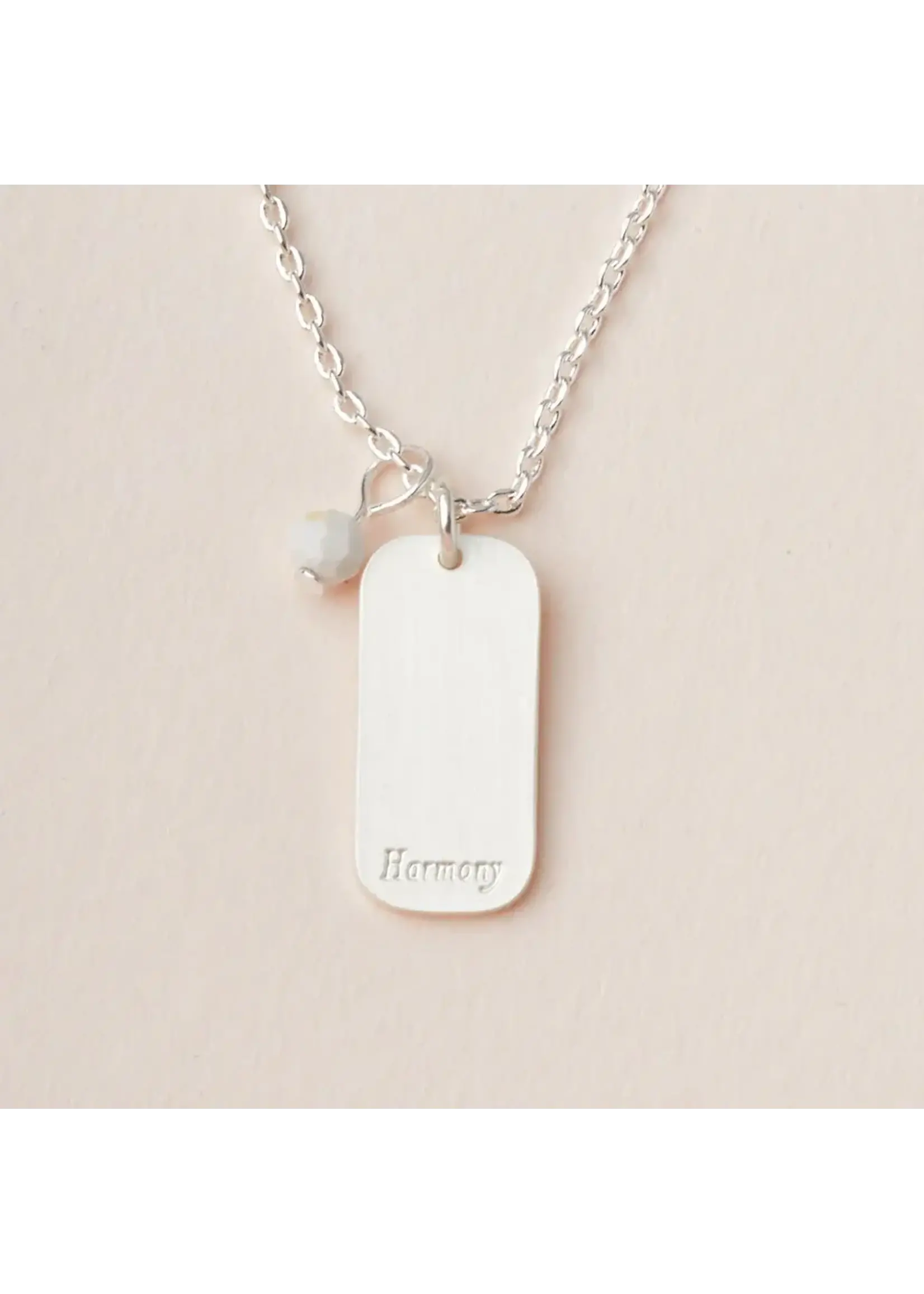 Intention Charm Necklace - Harmony Howlite/Silver