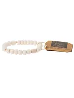 Stone Stacking Bracelet White Fossil