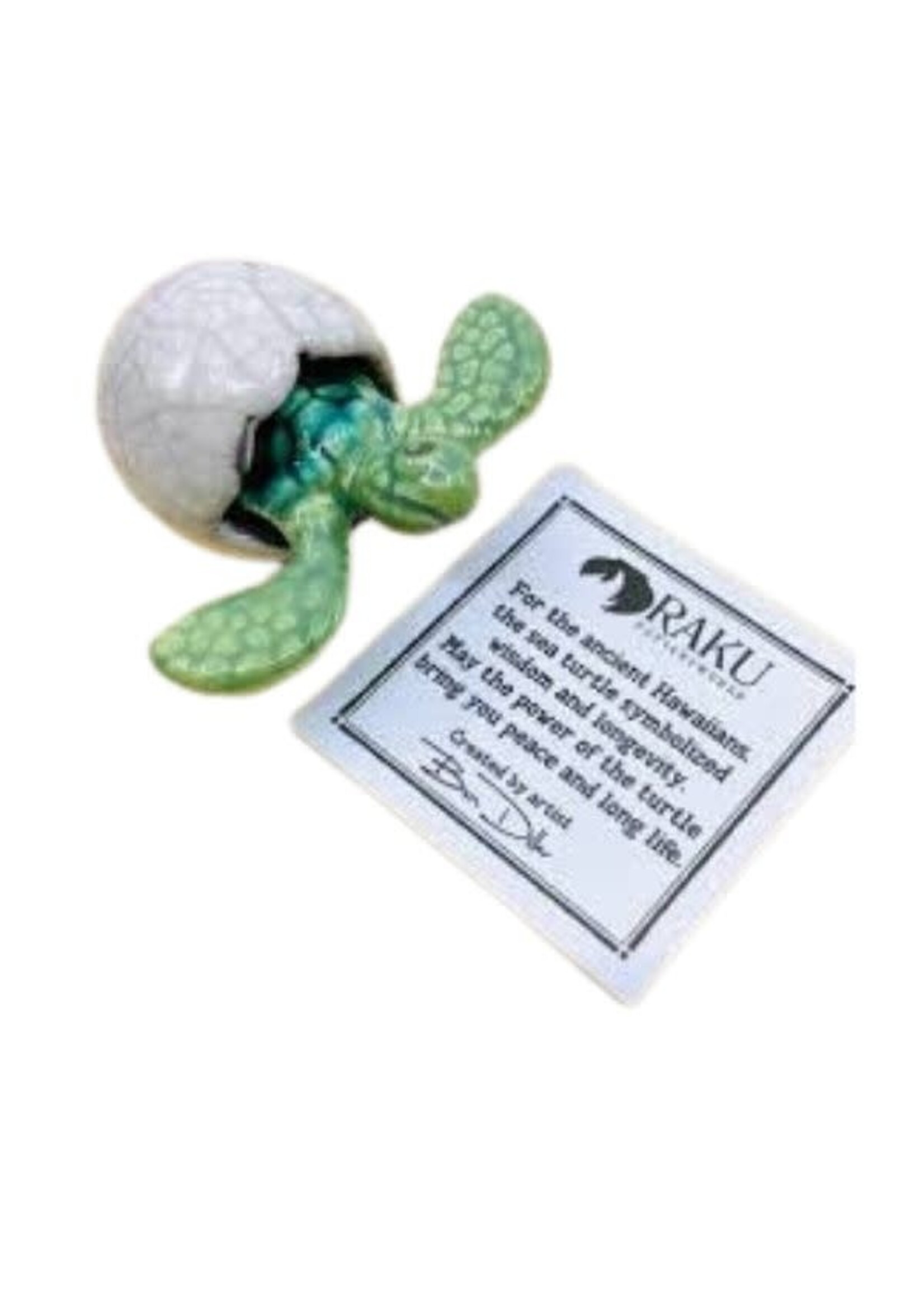 Raku Mini Sea Turtle Hatchling