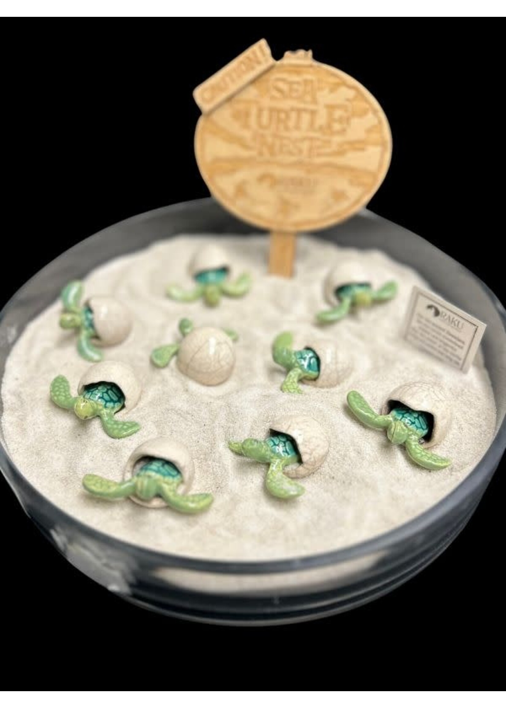 Raku Mini Sea Turtle Hatchling