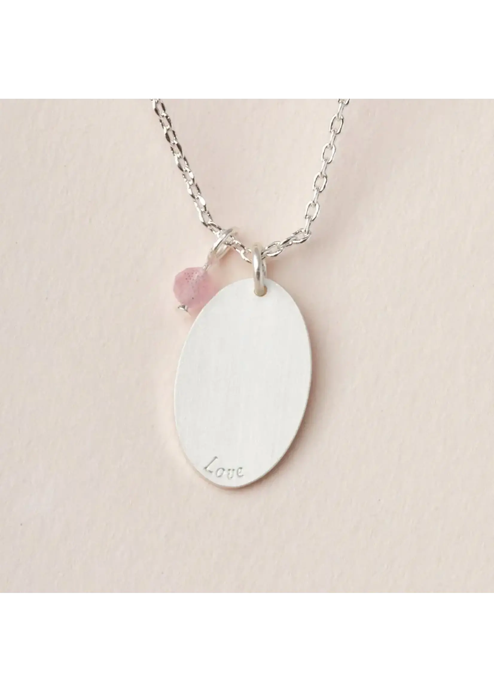 Intention Charm Necklace - Love Rose Quartz/Silver
