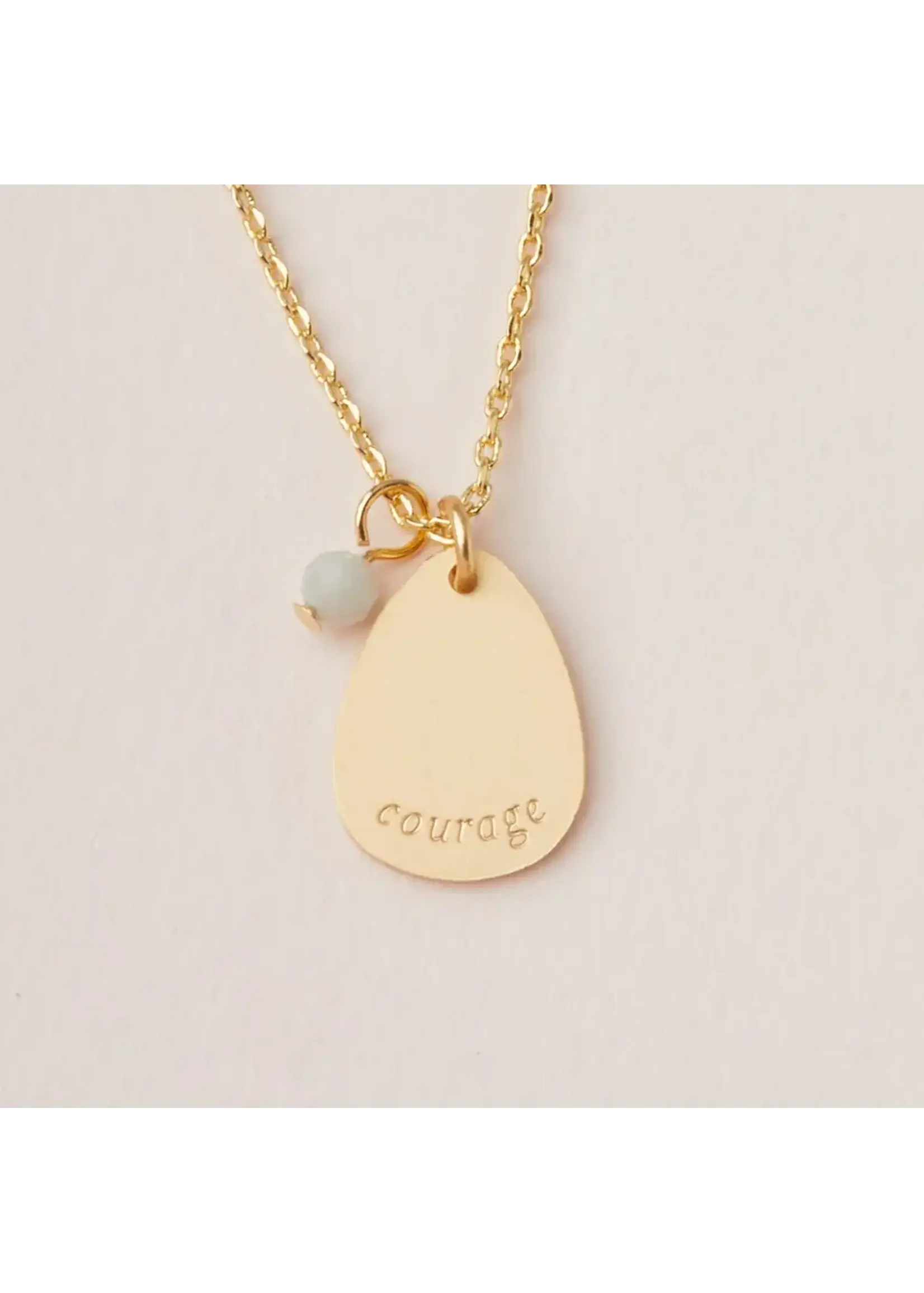 Intention Charm Necklace - Courage Amazonite/Gold