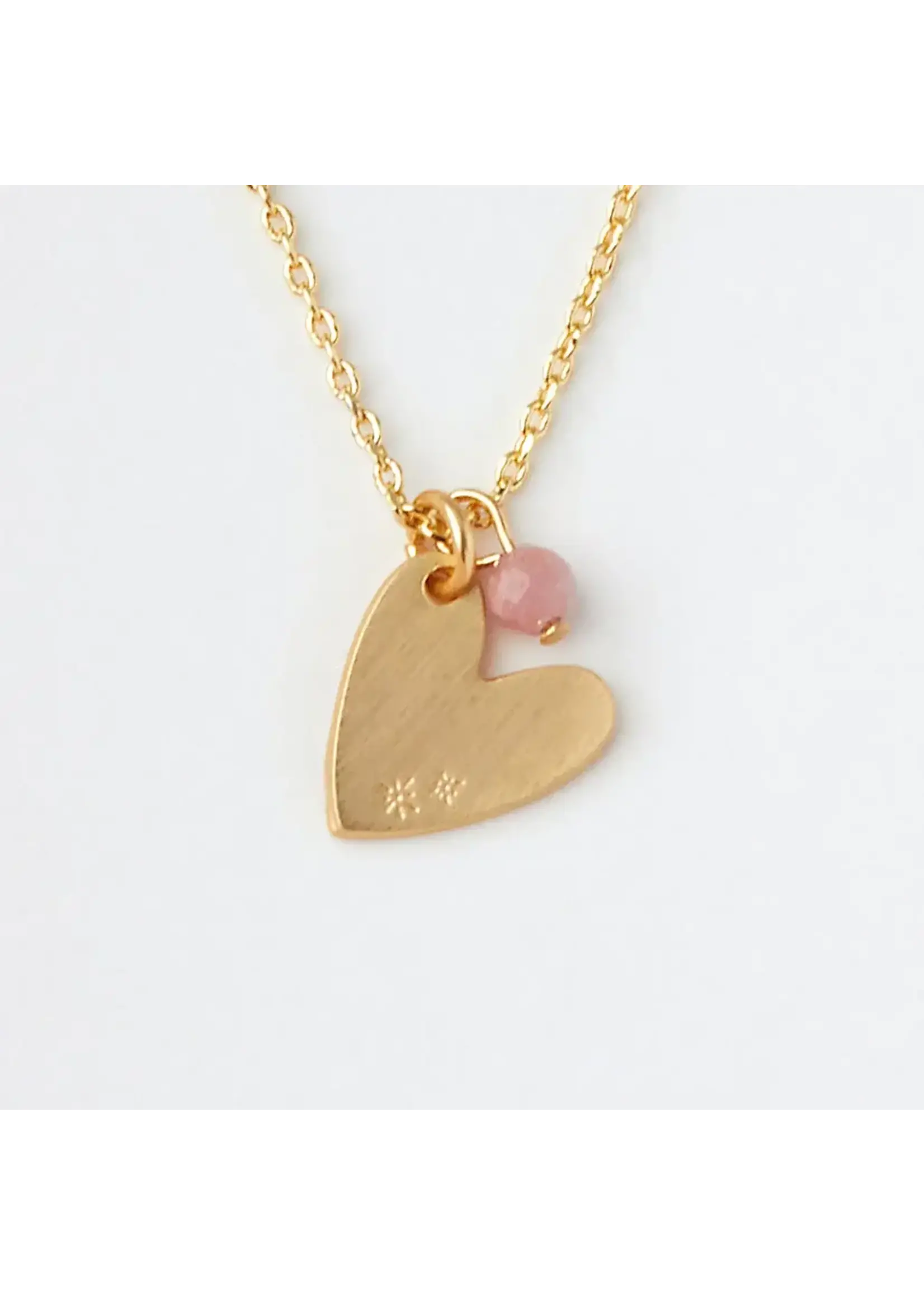 Intention Charm Necklace - Healing Rhodonite/Gold