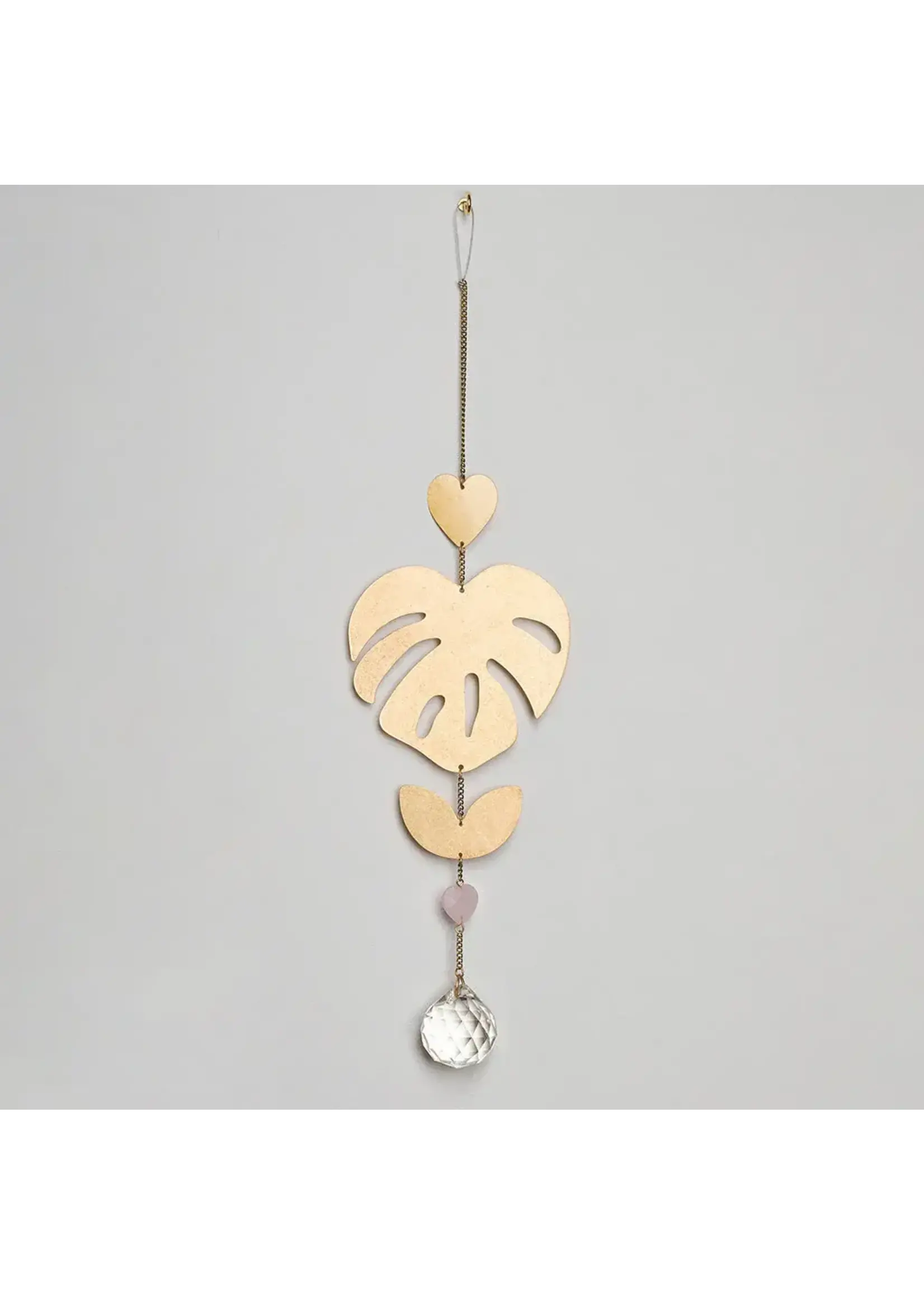 Suncatcher Monstera Leaf/Rose Quartz