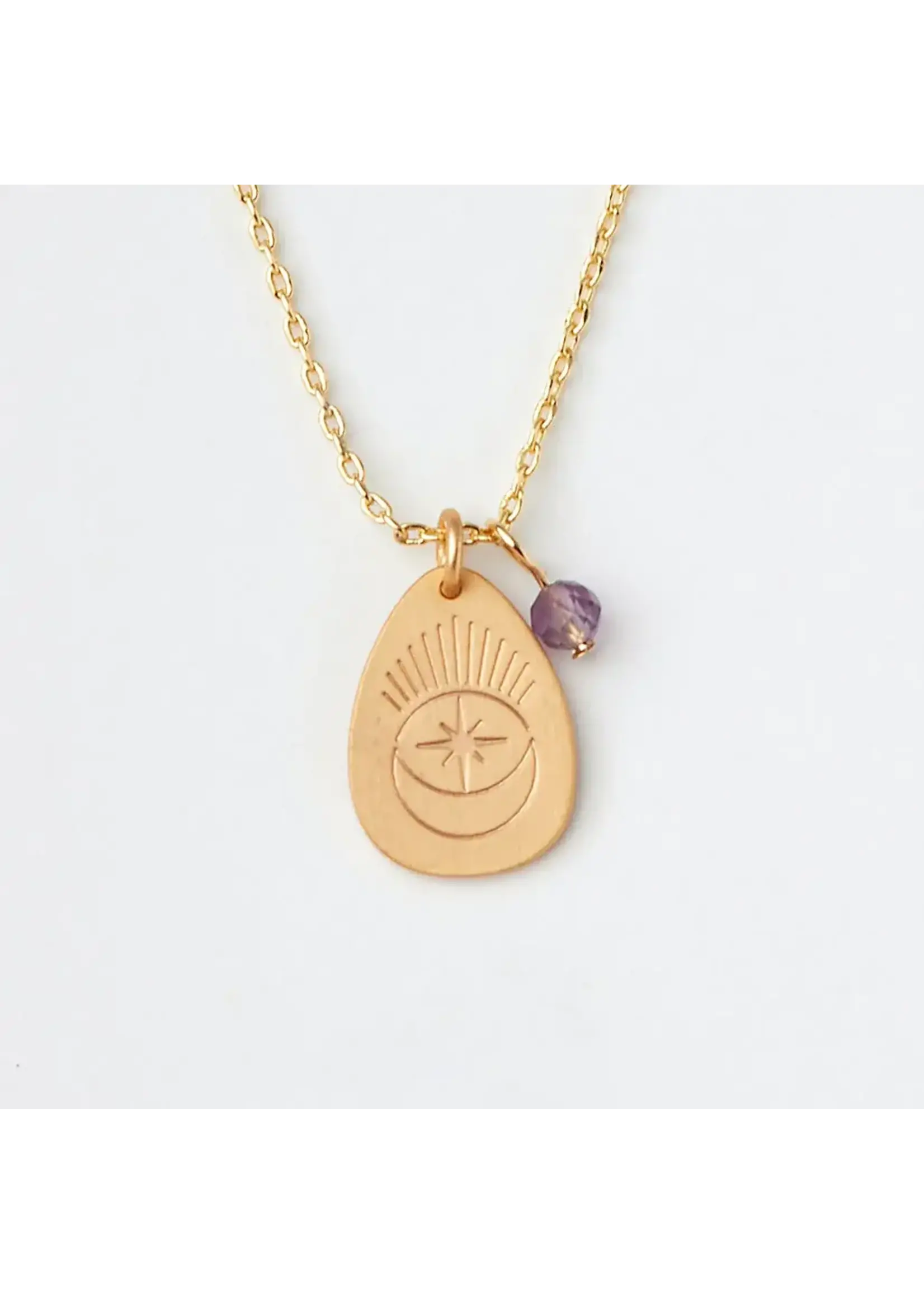 Scout Intention Charm Necklace - Amethyst/Gold
