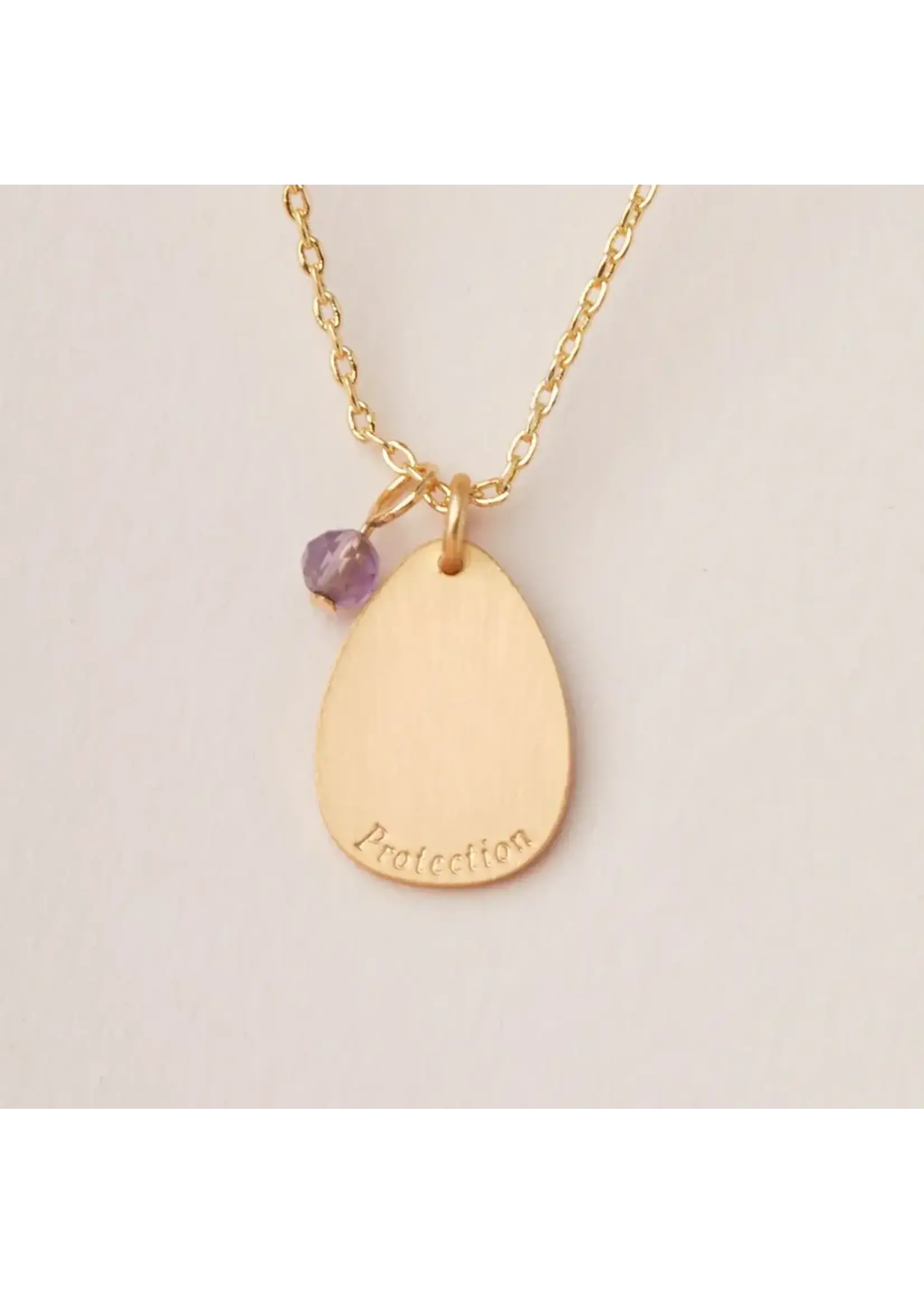 Intention Charm Necklace - Proctection Labradorite/Gold