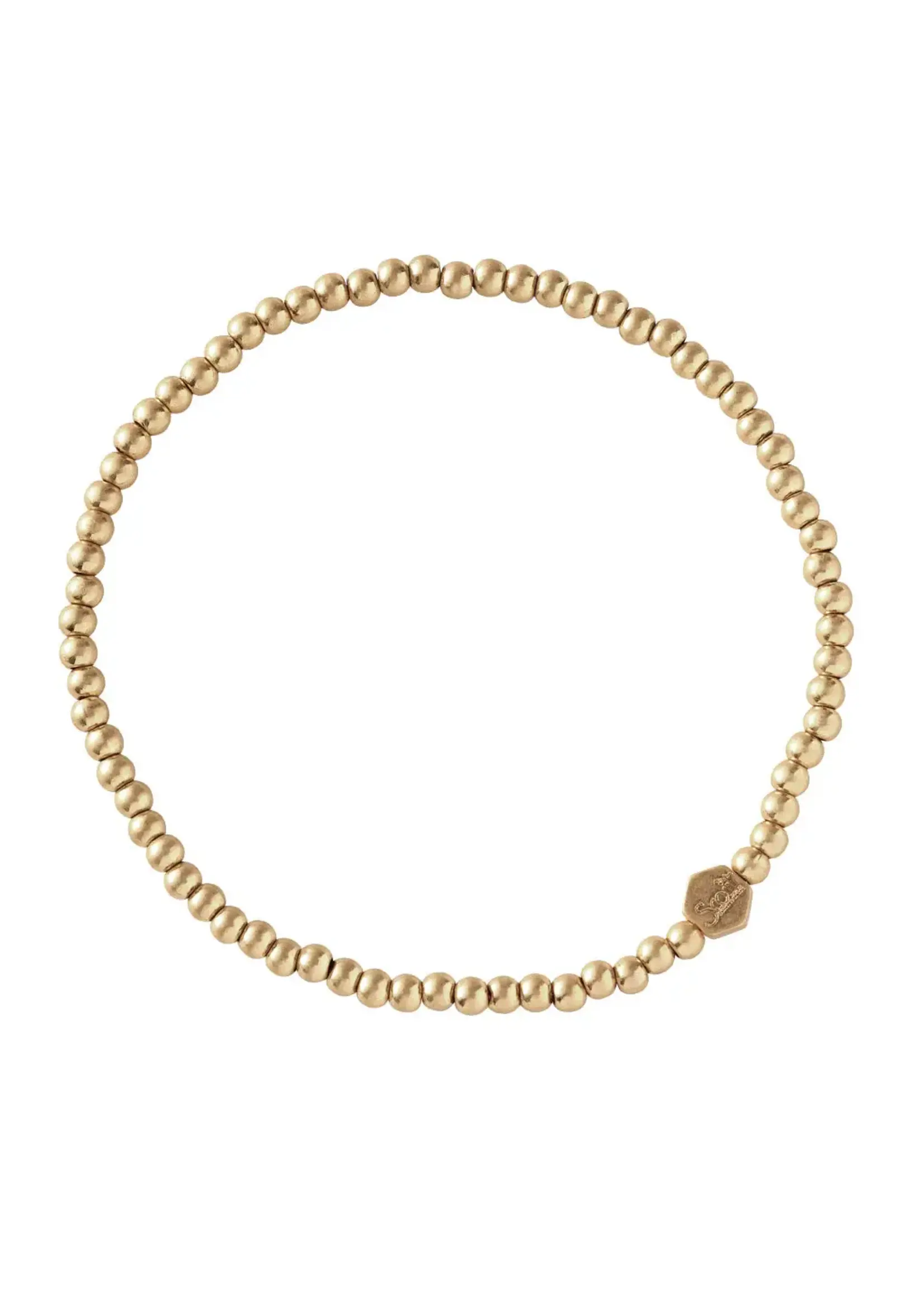 Mini Metal Stacking Bracelet Gold Ball