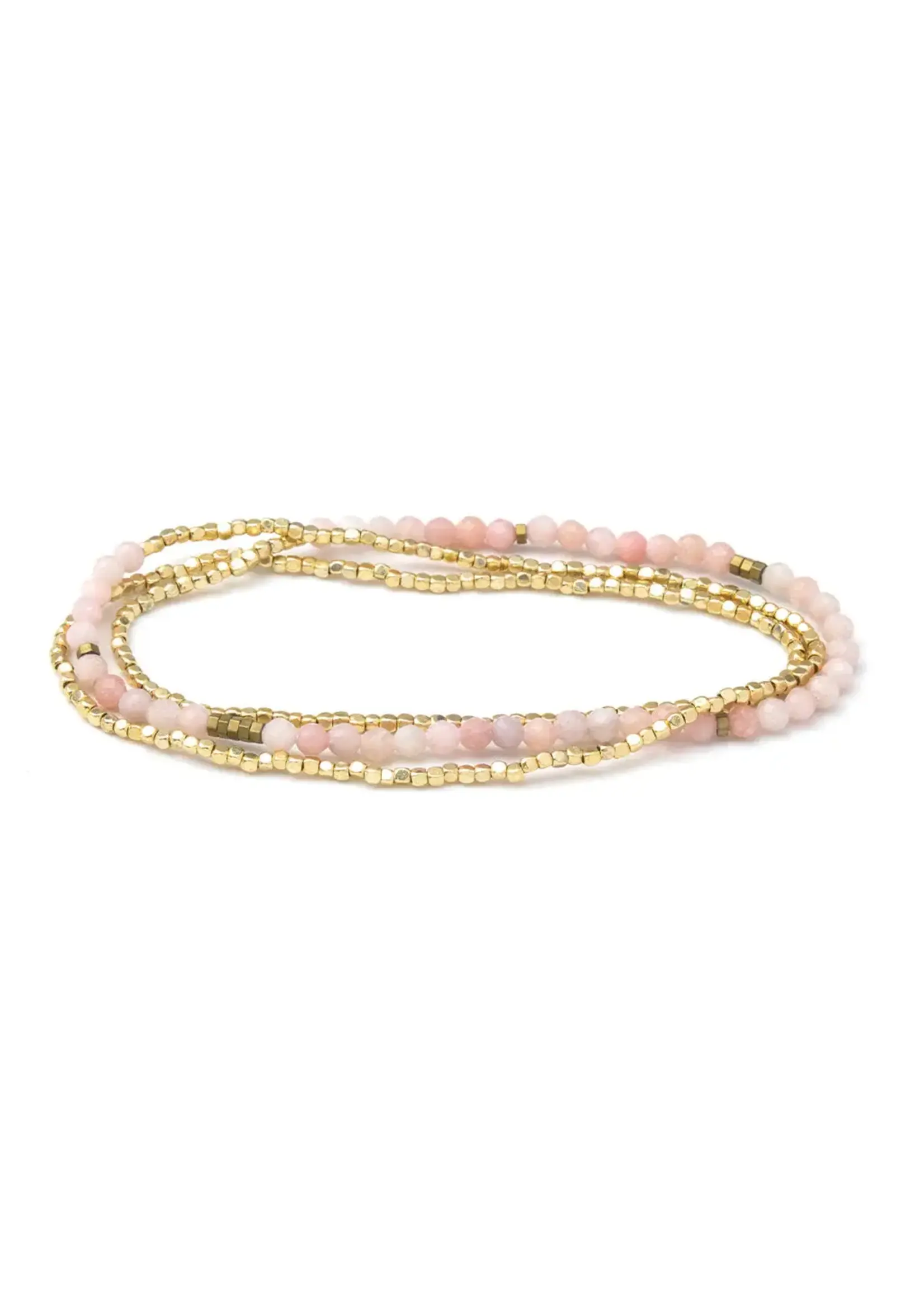 Scout Bracelet/Necklace Pink Opal Gold