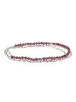 Garnet Silver Bracelet/Necklace