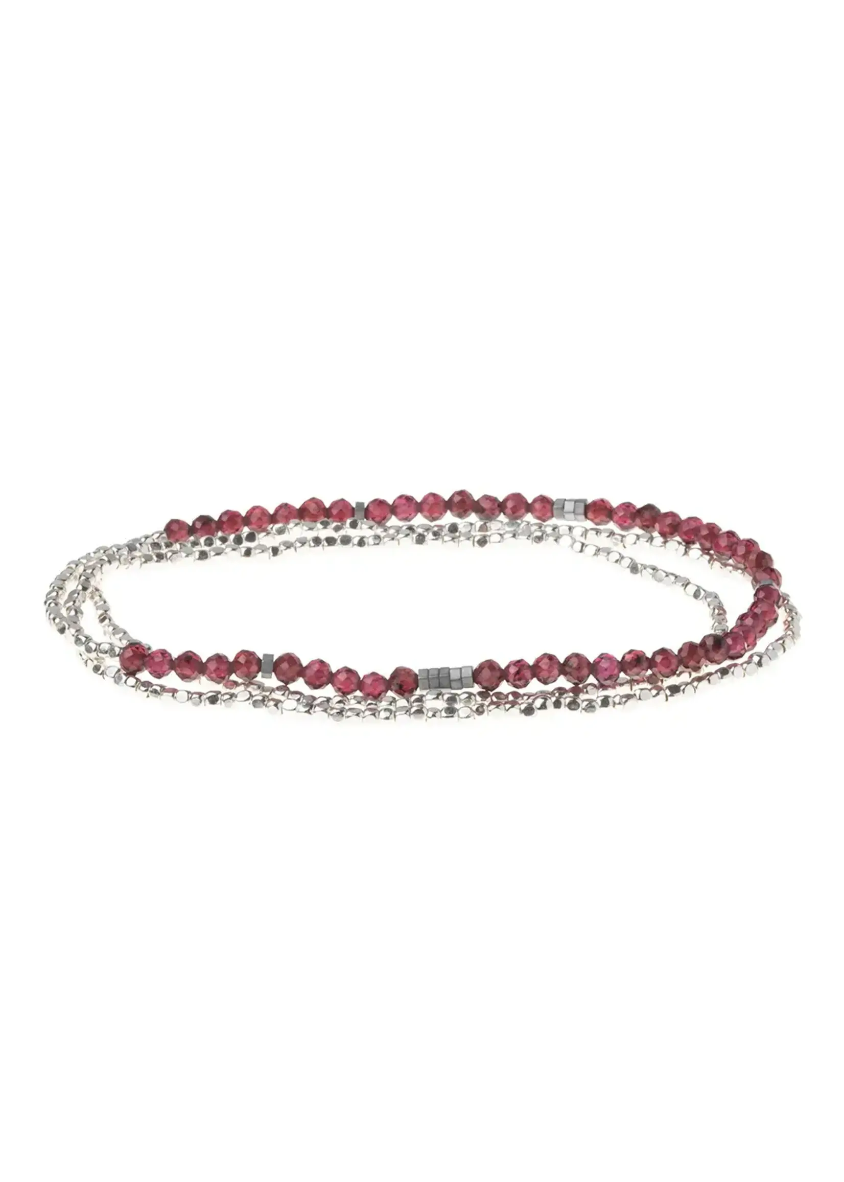 Scout Bracelet/Necklace Garnet Silver Stone of Health