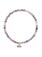 Mini Faceted Amethyst/Silver Stacking Bracelet