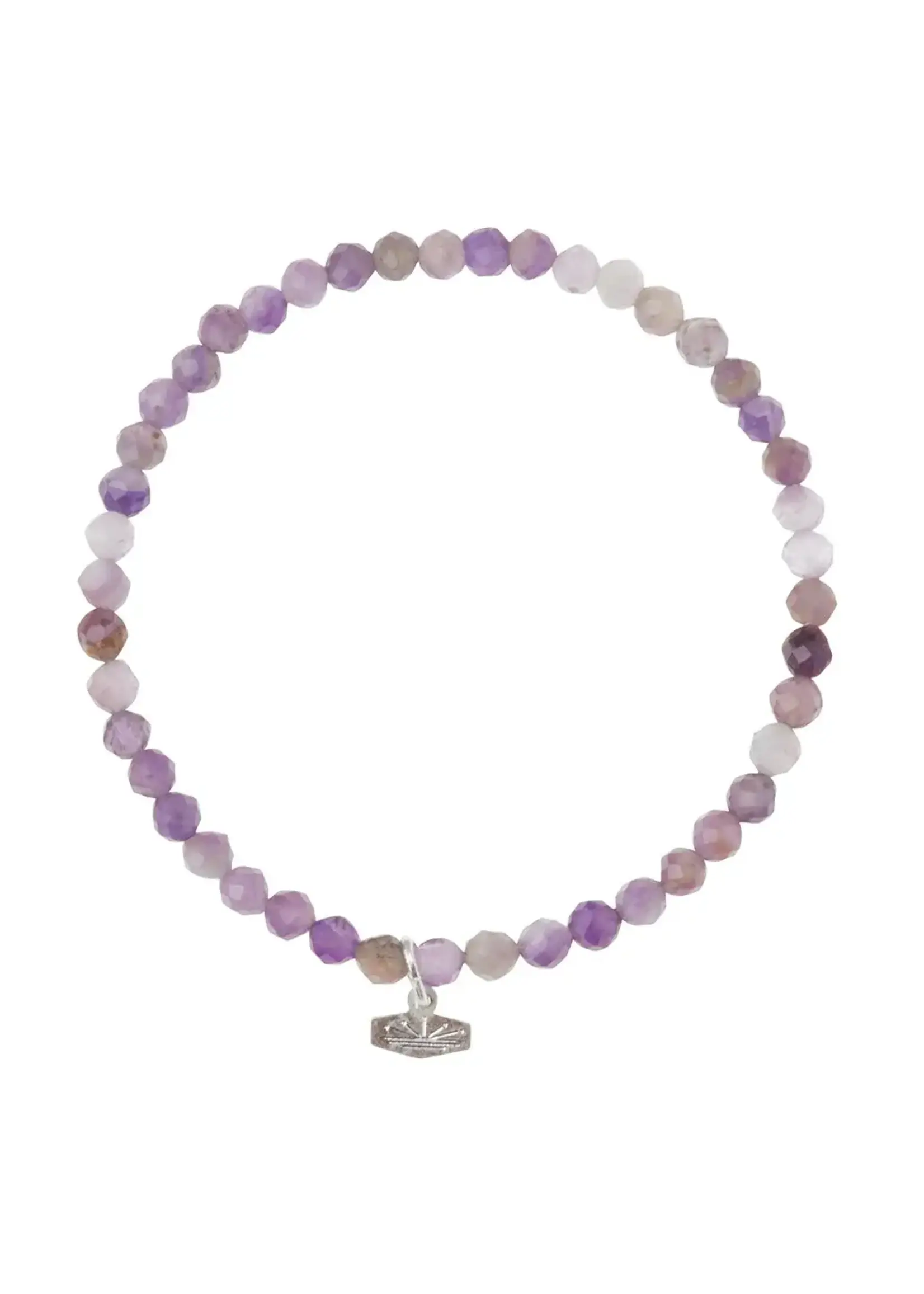Mini Faceted Amethyst/Silver Stacking Bracelet