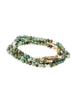 Scout Bracelet/Necklace African Turquoise/Silver/Gold