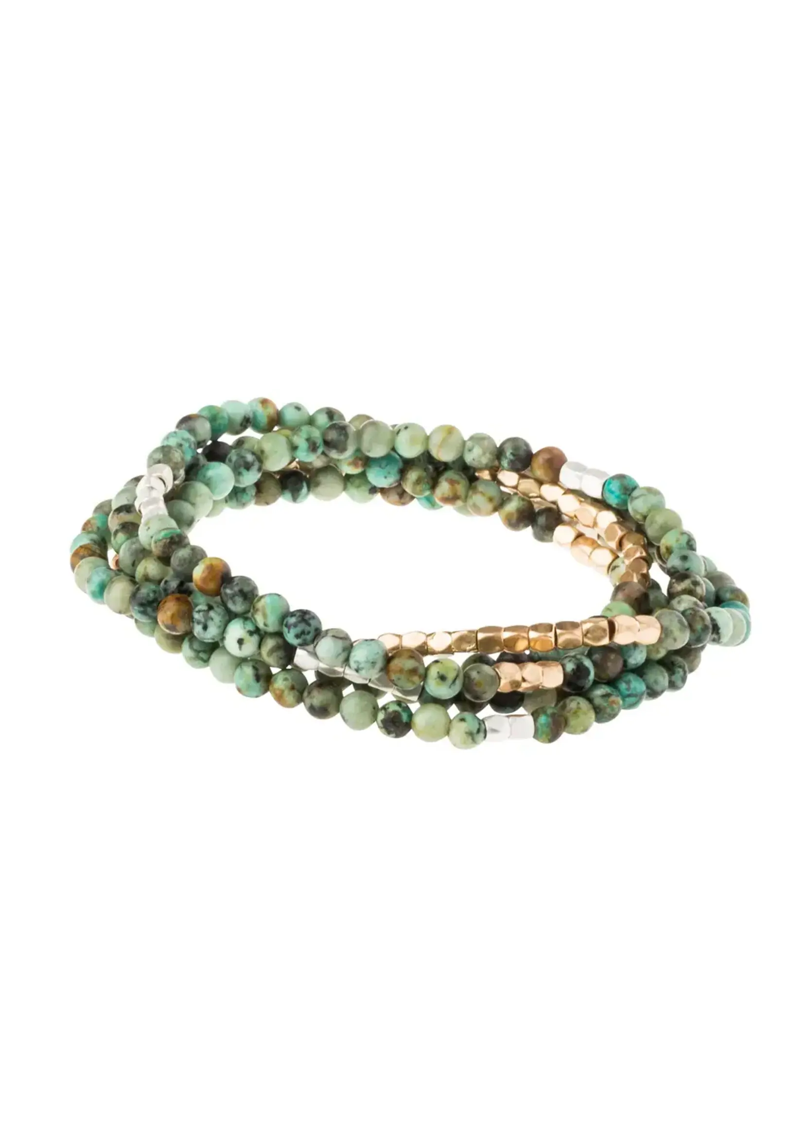 Scout Bracelet/Necklace African Turquoise/Silver/Gold