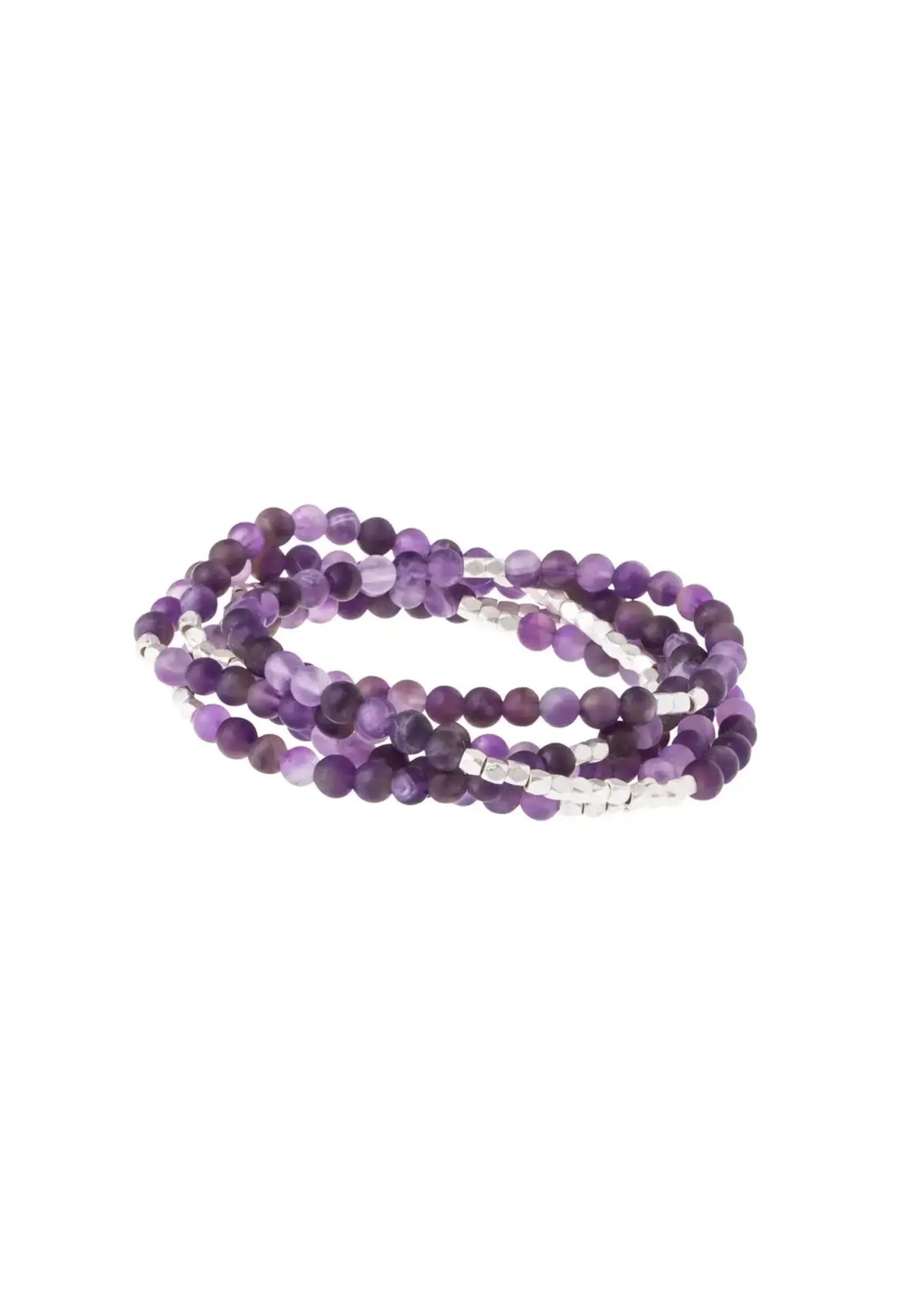 Amethyst/Silver Wrap Bracelet/Necklace