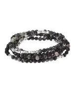 Black Network Agate Bracelet/Necklace Stone of Inner Stability