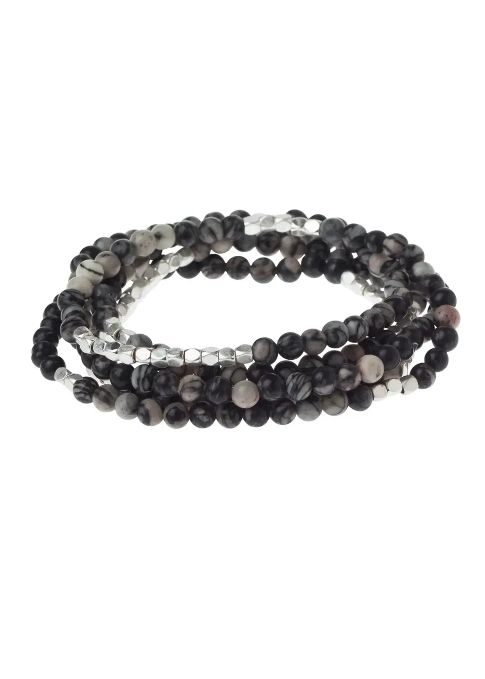 Black Network Agate Bracelet/Necklace Stone of Inner Stability