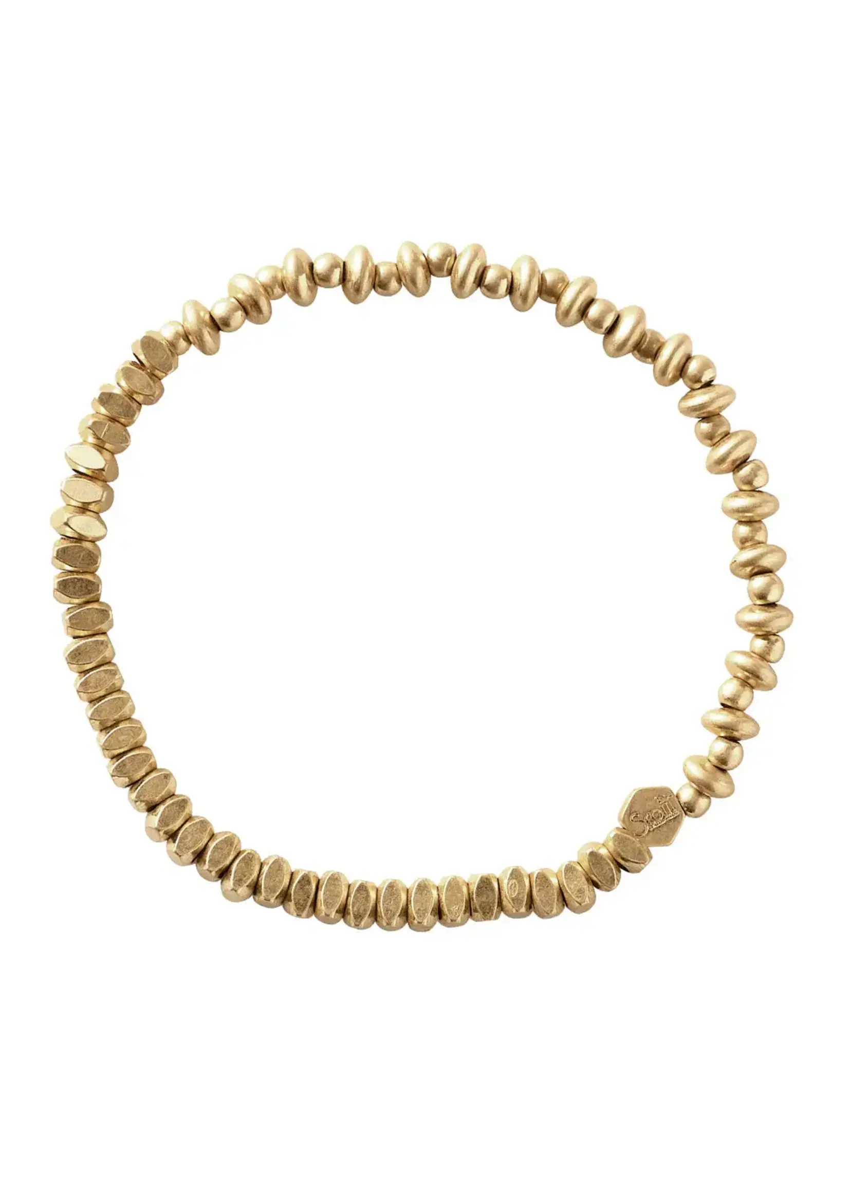 Mini Metal Mixed Bead Gold Stacking Bracelet