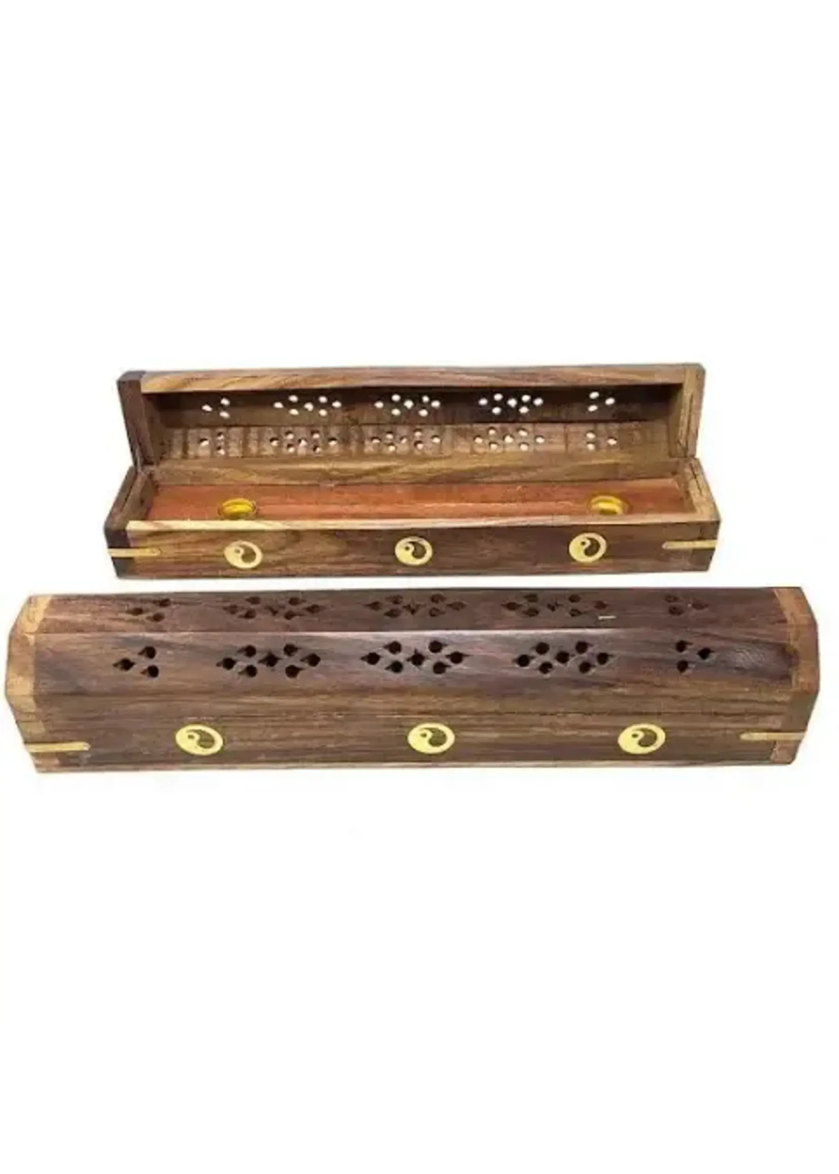 Wood Incense Storage Box Yin-Yang