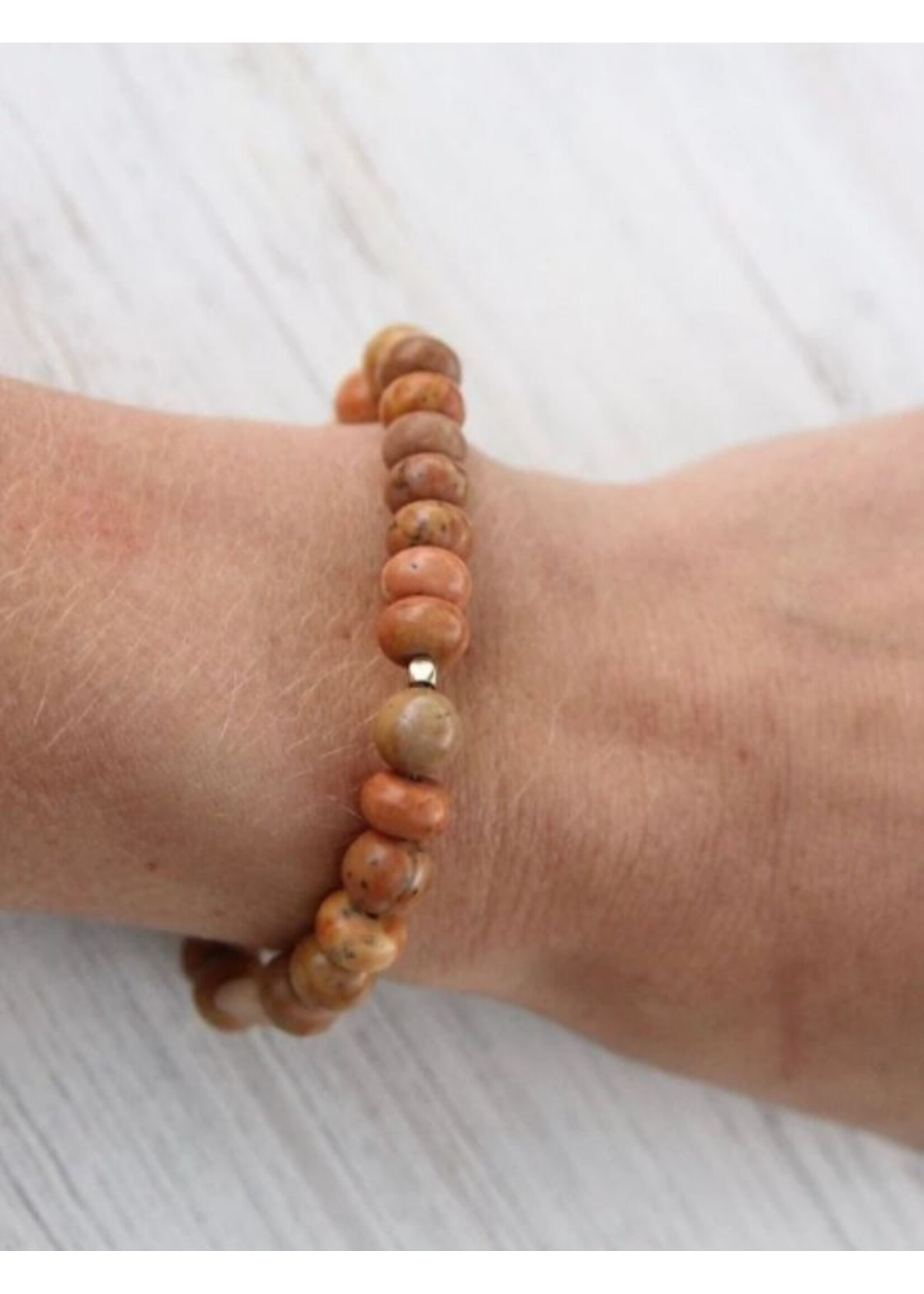 Stone Stacking Bracelet Petrified Wood