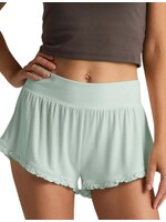 Faceplant Bamboo Ruffle Shorts Aqua Large
