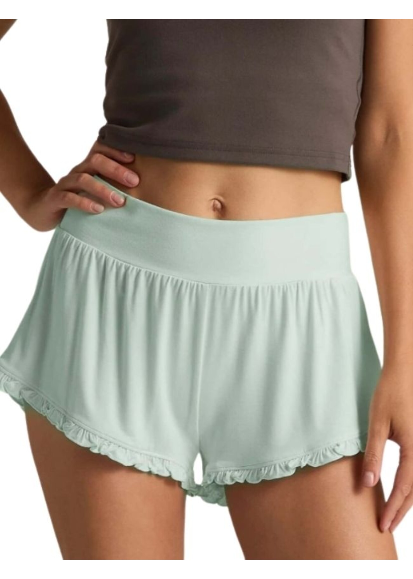 Faceplant Bamboo Ruffle Shorts Aqua Large