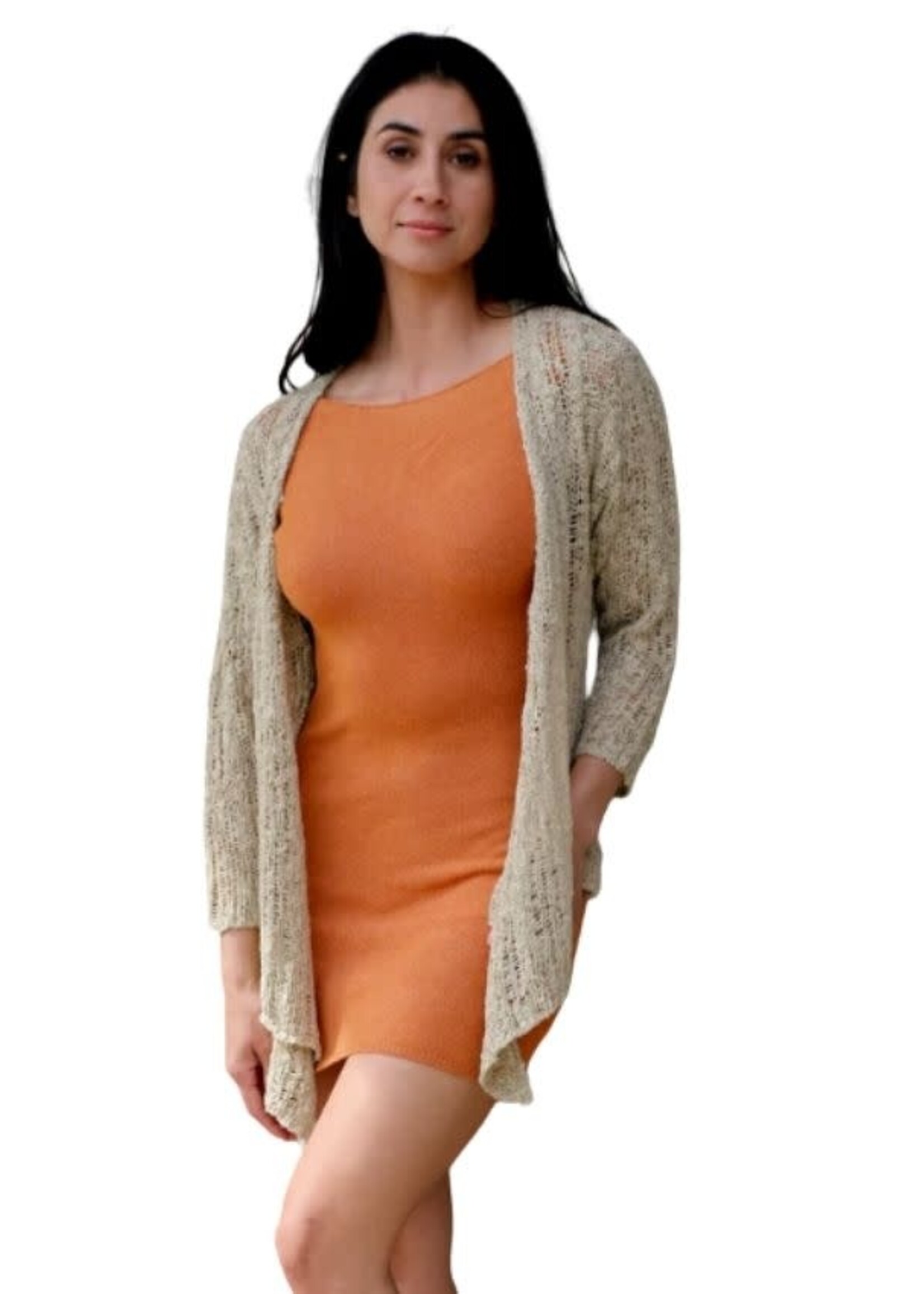 Popcorn Knit Shrug Sand