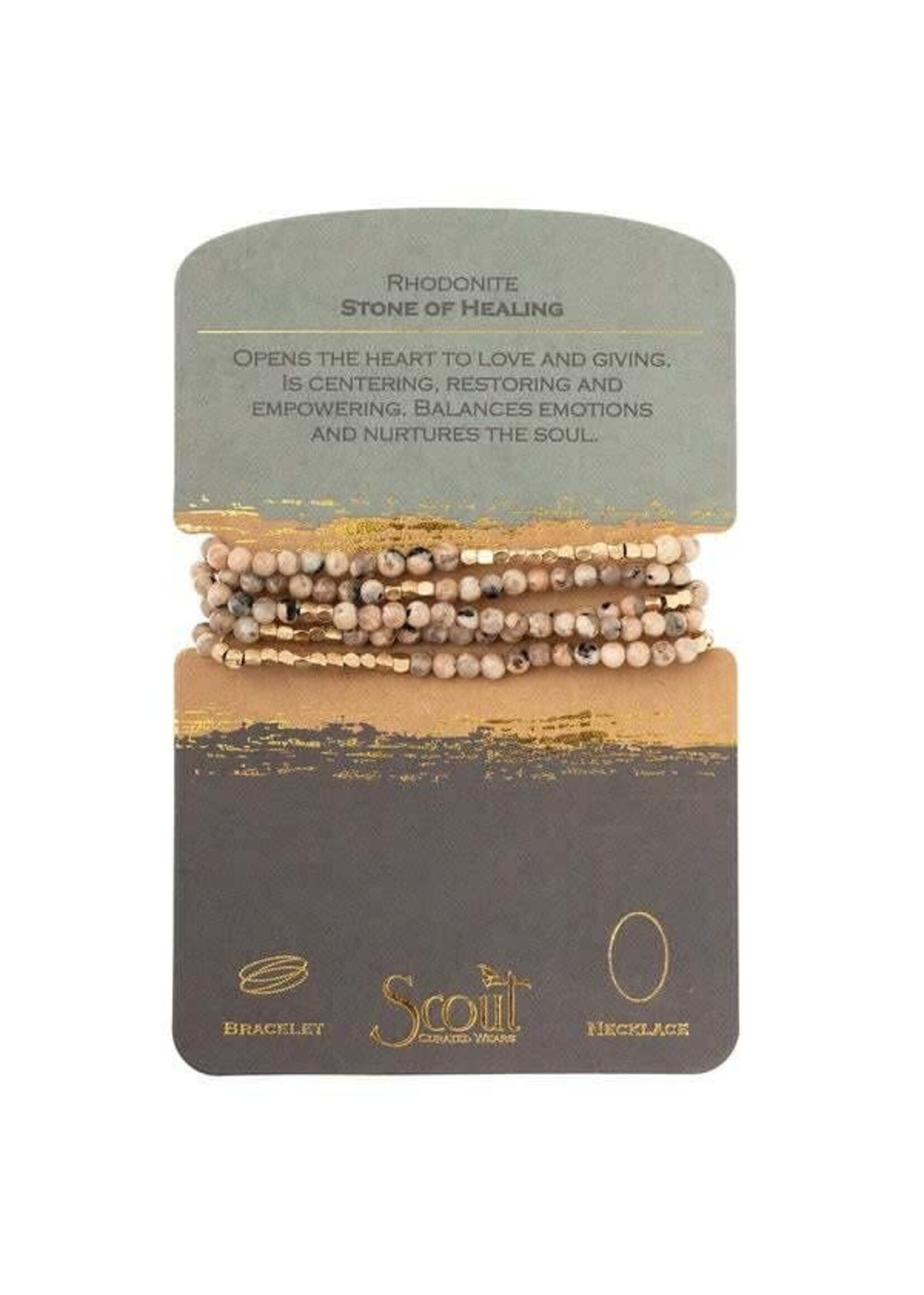 Scout Bracelet/Necklace Stone of Healing Rhodonite