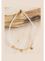 Bali Queen Gold Disc and Gemstone Anklet - Rose